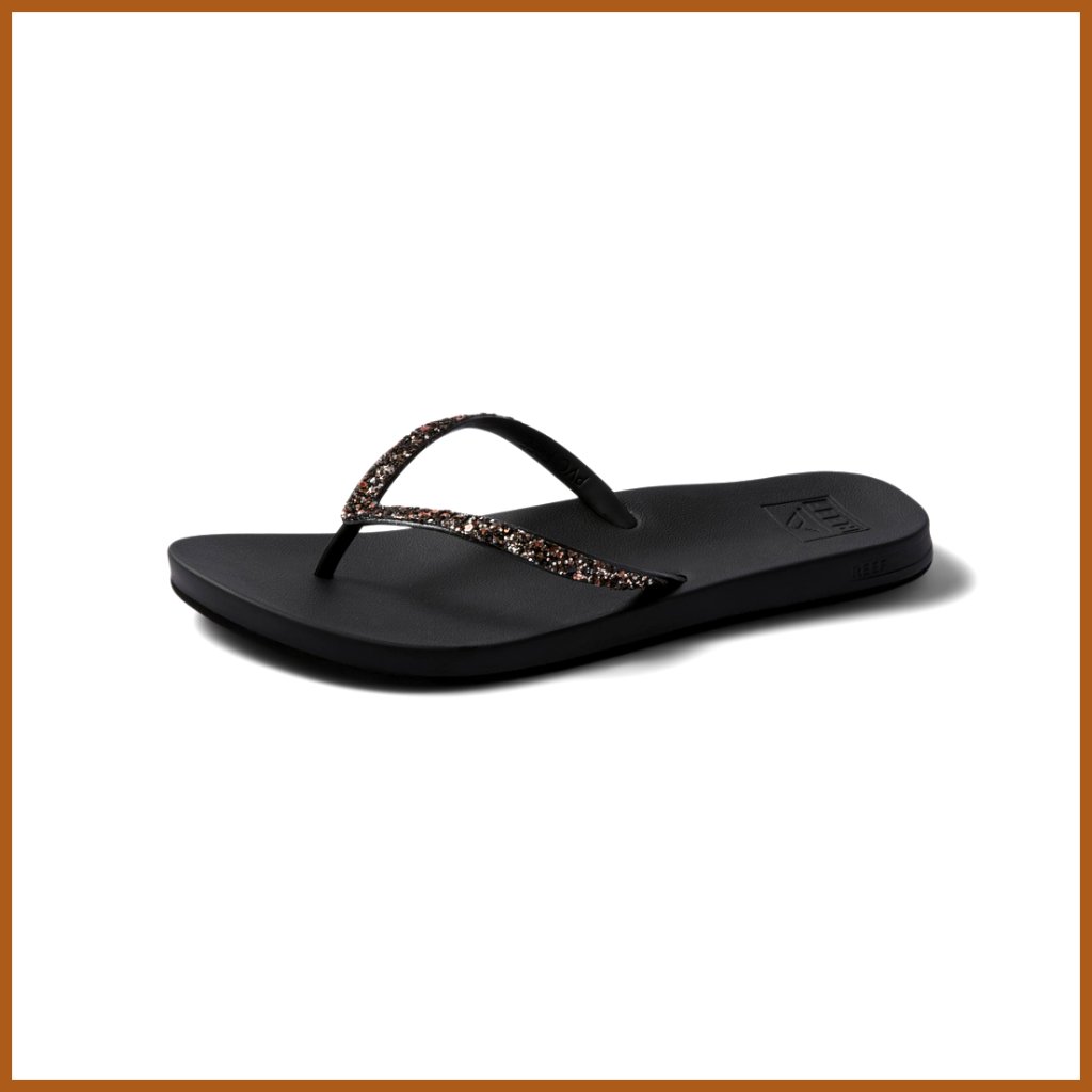 Cushion Stargazer Flip Flop Sandal With Tpu Strap And Glitter Overlay